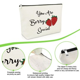 Strawberry Lover Gifts Makeup Bag Strawberry Gifts Fruit Lover Gift Strawberry Birthday Gifts for Wife Girlfriend Friend Strawberry Party Gifts Travel Cosmetic Pouch Strawberry Themed Gifts