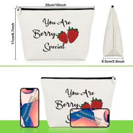 Strawberry Lover Gifts Makeup Bag Strawberry Gifts Fruit Lover Gift Strawberry Birthday Gifts for Wife Girlfriend Friend Strawberry Party Gifts Travel Cosmetic Pouch Strawberry Themed Gifts
