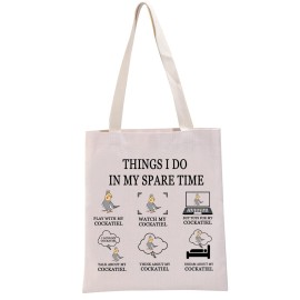 G2TUP Funny Cockatiel Gift Play With My Cockatiel Tote Bag Lover Handbag Mom Gift Merch