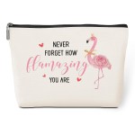 jeilink Funny Pink Flamingo Makeup Bag Flamingo Gifts Flamingo Decor Party Supplies Inspirational Christmas Birthday Gifts for Women Flamingo Lovers Girl Daughter Friend Coworker Travel Toiletry Bag
