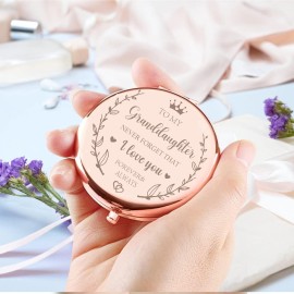 KGKAIMIZL Granddaughter Compact Makeup Mirror from Grandma & Grandpa, Ideal for Birthday Gifts, Includes Travel-Size Mirror & Light KGKAIMIZL Granddaughter Compact Makeup Mirror from Grandma & Grandpa, Ideal for Birthday Gifts, Includes Travel-Size Mirror & Light
