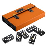 Bucher&Rossini Dominoes Set Double 6 - Claasic Black Domino\'s Game Set for Adults and Kids Idea Gift Present for Domino Players or Family Game Night (Black New)