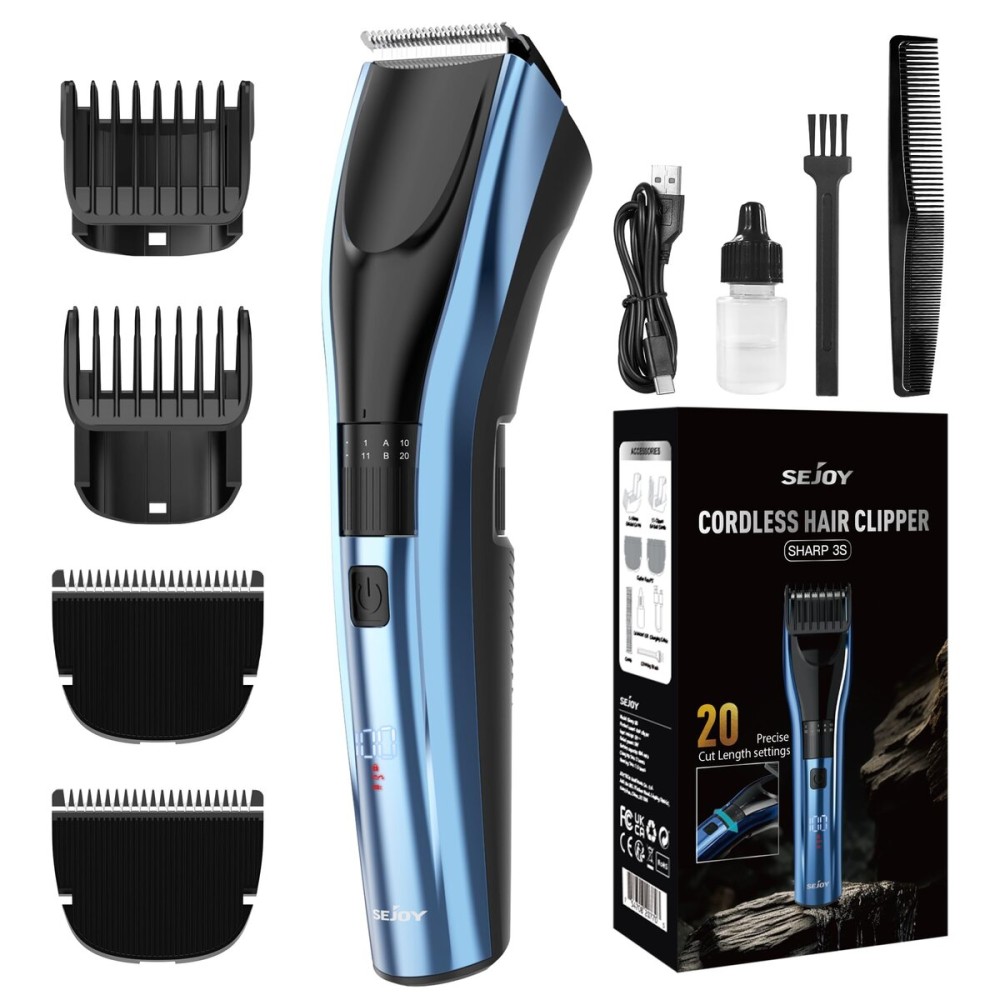 Hair Clippers for Men, Cordless Clippers for Hair Cutting Professional Mens Hair Clippers Rechargeable Hair Trimmer LED Display, 20 Adjustable Lengths Hair Clippers for Men, Cordless Clippers for Hair Cutting Professional Mens Hair Clippers Rechargeable Hair Trimmer LED Display, 20 Adjustable Lengths