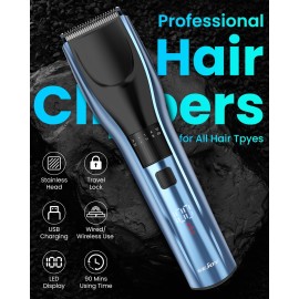 Hair Clippers for Men, Cordless Clippers for Hair Cutting Professional Mens Hair Clippers Rechargeable Hair Trimmer LED Display, 20 Adjustable Lengths Hair Clippers for Men, Cordless Clippers for Hair Cutting Professional Mens Hair Clippers Rechargeable Hair Trimmer LED Display, 20 Adjustable Lengths