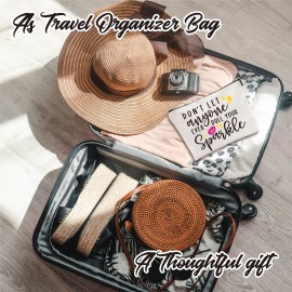 YKYENR Positive Makeup Bag - Don\'t Let Anyone Ever Dull Your Sparkle - Girl Power Cosmetic Bag, Quotes Toiletry Bag, Gift For Girls, Besties, Personal Care & Accessories - A30