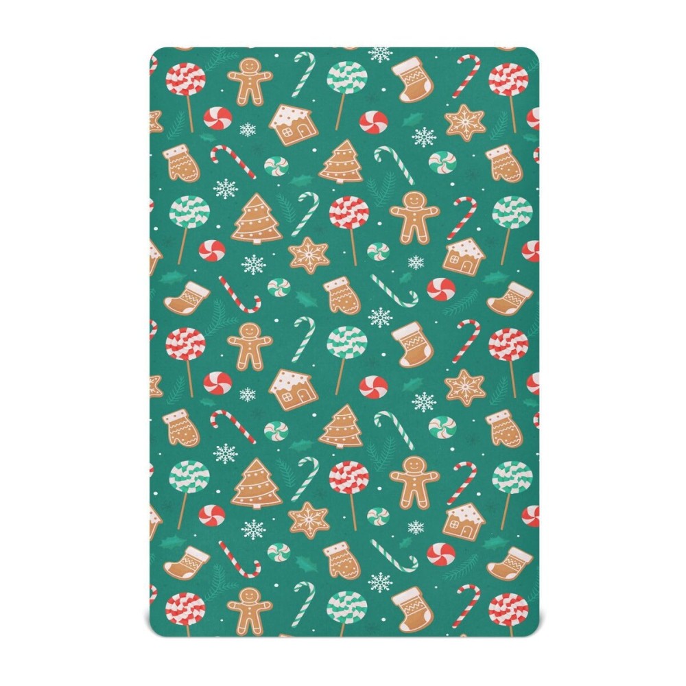 SDMKA Christmas Candy Crib Sheets for Boys Girls - Portable Microfiber Fitted Crib Sheet for Standard Crib and Toddler Mattress, Soft & Breathable, 28x52 Inch