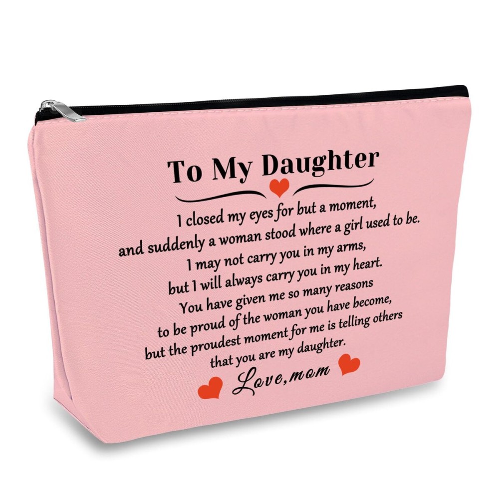 Adult Daughter Gift Daughter Gift from Mom Makeup Bag Christmas Birthday Graduation Wedding Gifts for Daughters Pink Cosmetic Bag Travel Toiletry Bags Daughters Bridal Shower Gifts Make Up Pouch Adult Daughter Gift Daughter Gift from Mom Makeup Bag Christmas Birthday Graduation Wedding Gifts for Daughters Pink Cosmetic Bag Travel Toiletry Bags Daughters Bridal Shower Gifts Make Up Pouch