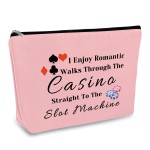 Funny Gambling Makeup Bag Gambler Gift for Women Casino Lover Poker Cosmetic Bag Pink Gamble Zipper Toiletries Pouch Lucky Casino Gift Christmas Birthday Present for Gambler Friends Grandma Her