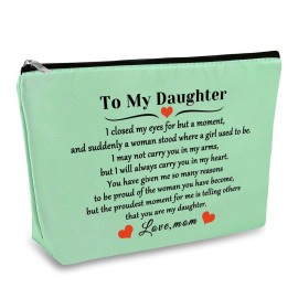 Daughter Gift from Mom Makeup Bag Daughter Birthday Gift Cosmetic Bag Christmas Mothers Day Graduation Gifts for Adult Daughters Wedding Bridal Shower Gifts Green Travel Bags Daughter Gift from Mom Makeup Bag Daughter Birthday Gift Cosmetic Bag Christmas Mothers Day Graduation Gifts for Adult Daughters Wedding Bridal Shower Gifts Green Travel Bags