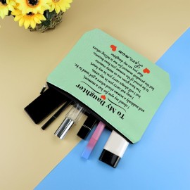 Daughter Gift from Mom Makeup Bag Daughter Birthday Gift Cosmetic Bag Christmas Mothers Day Graduation Gifts for Adult Daughters Wedding Bridal Shower Gifts Green Travel Bags