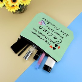 Funny Gambler Gift Gambling Makeup Bag Green Casino Gambling Zipper Pouch Casino Lovers Birthday Gift Slot Machine Cosmetic Bag Christmas Birthday Gift for Gambler Friends Grandma Retirement Gift