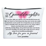 UDNADKEX Granddaughter Gift from Grandma Nana Grandpa, Christmas, Birthday, Graduation Gift for Granddaughter Makeup Bag, My Love for You Is Forever