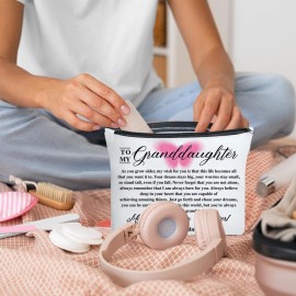 UDNADKEX Granddaughter Gift from Grandma Nana Grandpa, Christmas, Birthday, Graduation Gift for Granddaughter Makeup Bag, My Love for You Is Forever