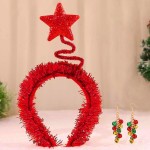 Sixexey Christmas Headband Set Red Star Headbands Xmas Holiday Party Favor Hair Accessories for Women