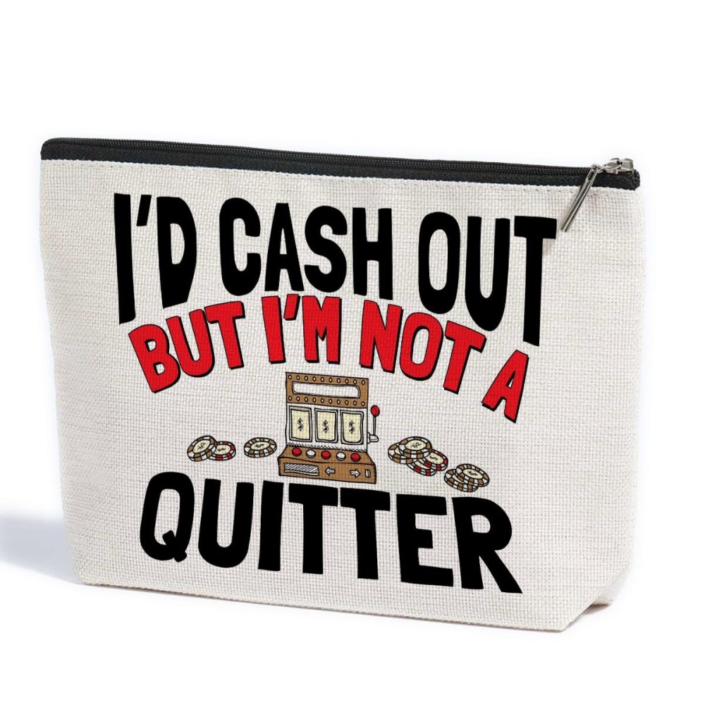 ZHAMEN Funny Gifts Makeup Bag Gambling Gifts Makeup Pouch Christmas Birthday Gifts for Gambler Casino Lover Friends Her Women Sister Coworkers Cosmetic Travel Bag