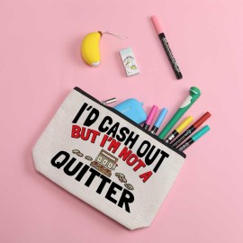 ZHAMEN Funny Gifts Makeup Bag Gambling Gifts Makeup Pouch Christmas Birthday Gifts for Gambler Casino Lover Friends Her Women Sister Coworkers Cosmetic Travel Bag