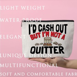 ZHAMEN Funny Gifts Makeup Bag Gambling Gifts Makeup Pouch Christmas Birthday Gifts for Gambler Casino Lover Friends Her Women Sister Coworkers Cosmetic Travel Bag