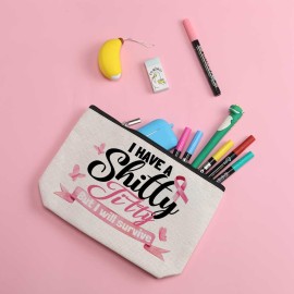 ZHAMEN Breast Cancer Survivor Makeup Bag - Get Well Soon Gifts for Women - Breast Cancer Awareness & Care Gifts - Cosmetic Travel Bag