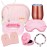 Riceshoot 8 Pcs Pink Birthday Gifts for Teen Birthday Gifts Including Eye Mask Socks Makeup Bag Bracelet Necklace Mirror Headband Cup for Girl