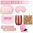Riceshoot 8 Pcs Pink Birthday Gifts for Teen Birthday Gifts Including Eye Mask Socks Makeup Bag Bracelet Necklace Mirror Headband Cup for Girl