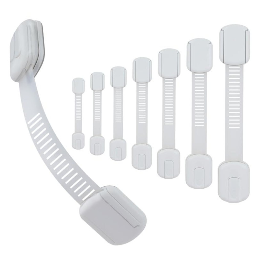 Vkania Child Proof Cabinet Locks - Cabinet Locks Baby Proofing with 3M Adhesives for Refrigerator, Oven, Cupboards, Toilet Seat - Adjustable,Easy Installation,No Drilling (8 Pack)