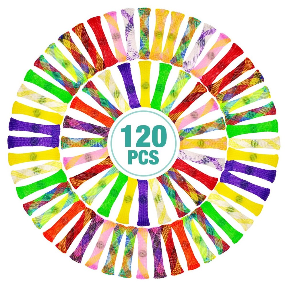 YUQILIN 120 PCS Fidget Toys Marble Mesh Fidget Toys Bulk, Stress Relief Sensory Colorful Fidget Toy Set for Kids Adults with ADHD ADD OCD Autism for Anti-Anxiety Enhance Focus
