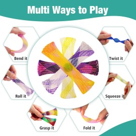 YUQILIN 120 PCS Fidget Toys Marble Mesh Fidget Toys Bulk, Stress Relief Sensory Colorful Fidget Toy Set for Kids Adults with ADHD ADD OCD Autism for Anti-Anxiety Enhance Focus