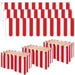 Preboun 6 Pcs Carnival Circus Decorations with 3 Carnival Tent 3 Red White Striped Table Skirt Circus Carnival Hanging Decorations Carnival Theme Party Decorations for Birthday Mardi Gras Christmas