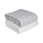 Ouch Baby 4-Layer Muslin Swaddle Blanket (Pack of 2) | 45x50 Ultra-Soft Pre-Washed Baby Quilt for Newborns & Infants | Breathable, Lightweight & Gentle Bedding