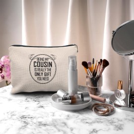 Nogrit Cousin Gifts Makeup Bag,Cousin Gifts for Women,Best Cousin Gifts for Women,Gifts for Cousins Female,Being My Cousin is the Only Gift You Need Small Cosmetic Makeup Bag for Purse