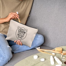 Nogrit Cousin Gifts Makeup Bag,Cousin Gifts for Women,Best Cousin Gifts for Women,Gifts for Cousins Female,Being My Cousin is the Only Gift You Need Small Cosmetic Makeup Bag for Purse