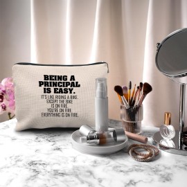 Nogrit Principal Gifts for Women Principal Appreciation Gifts for School Principal Makeup Bag,Funny Principal Small Cosmetic Makeup Bag for Purse