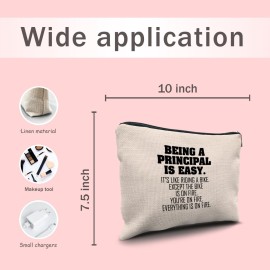 Nogrit Principal Gifts for Women Principal Appreciation Gifts for School Principal Makeup Bag,Funny Principal Small Cosmetic Makeup Bag for Purse