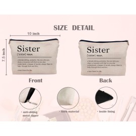 Lacosu Sister Makeup Bag,Sister Gifts,Sisters Gifts from Sister,Birthday Gifts for Sister,Best Sister Gifts,Gifts for Sister,Sister Definition Small Cosmetic Makeup Bag for Purse