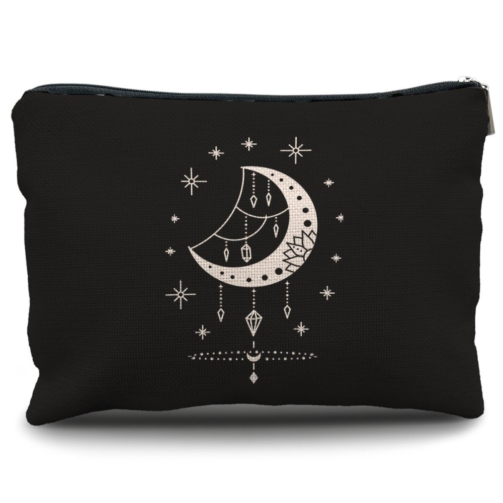 Nogrit Tarot Makeup Bag,Witchy Gifts,Witchy Gifts For Women,Boho Makeup Bag,Boho Crescent Moon Celestial Small Cosmetic Makeup Bag for Purse