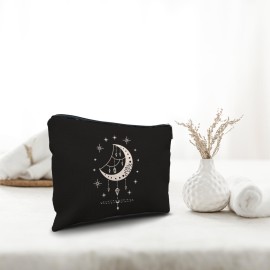 Nogrit Tarot Makeup Bag,Witchy Gifts,Witchy Gifts For Women,Boho Makeup Bag,Boho Crescent Moon Celestial Small Cosmetic Makeup Bag for Purse