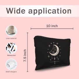 Nogrit Tarot Makeup Bag,Witchy Gifts,Witchy Gifts For Women,Boho Makeup Bag,Boho Crescent Moon Celestial Small Cosmetic Makeup Bag for Purse