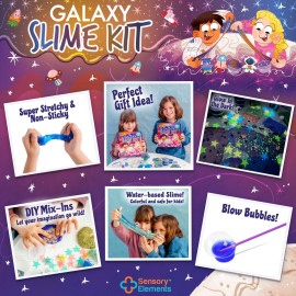 Galaxy Slime Kit for Boys & Girls - Colorful Premade Galaxy Slime for Kids, DIY Toy Slime Set with Glow in The Dark Stars, Idea for Christmas & Holiday, Boys & Girls Ages 5-12+