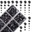 10000Pcs 2-Boxes Mixed Size Hot Fix Round Crystals Gems Glass Stones Hotfix Flat Back Rhinestones with Tweezers and Picking Pencil (Jet Black)