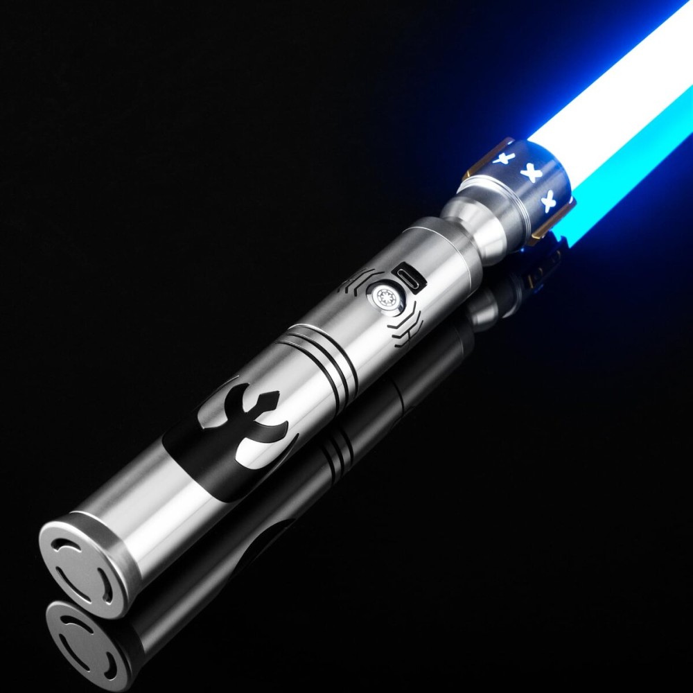 XenoSaber Dueling Light Saber, Xenopixel 3.0 Sensitive Motion Control Smooth Swing Heavy Duty Saber with 16GB SD Card 34 Sound Fonts Infinite Color Change for Adults Cosplay Gifts, Silver