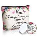 Hushee Mom Makeup Bag with Mirror Mom Gifts from Daughters and Son Birthday Christmas Ideas for Mama Best Mom Ever Gifts to My Mom Gifts Mother Keepsake Makeup Bag Zipper Purse and Cosmetic Mirror