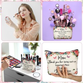 Hushee Mom Makeup Bag with Mirror Mom Gifts from Daughters and Son Birthday Christmas Ideas for Mama Best Mom Ever Gifts to My Mom Gifts Mother Keepsake Makeup Bag Zipper Purse and Cosmetic Mirror