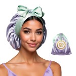 Real Silk Bonnet for Sleeping Women with Curly, Straight, & Fine Hair - Hair Cap for Sleep - Premium Alternative to Double Layer Satin Bonnet - Silk Wrap for Sleep with Wonder Loop Tie - Lavender
