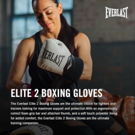 Everlast Elite 2 Boxing Gloves, Pro Training Gloves for Men and Women, Secure Fit Hook and Loop Closure & Ventilation, Heavy Bag & Speedbag Training (14 oz, Black/Gold) Everlast Elite 2 Boxing Gloves, Pro Training Gloves for Men and Women, Secure Fit Hook and Loop Closure & Ventilation, Heavy Bag & Speedbag Training (14 oz, Black/Gold)