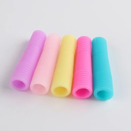 lasenersm 6 Pieces Silicone Scissor Cover Round Scissor Cap Scissor Sleeve Scissor Protective Sleeve Scissor Protector Scissor Tip Protector for Dead Skin Scissor Nail Cuticle Scissor, Multicolor