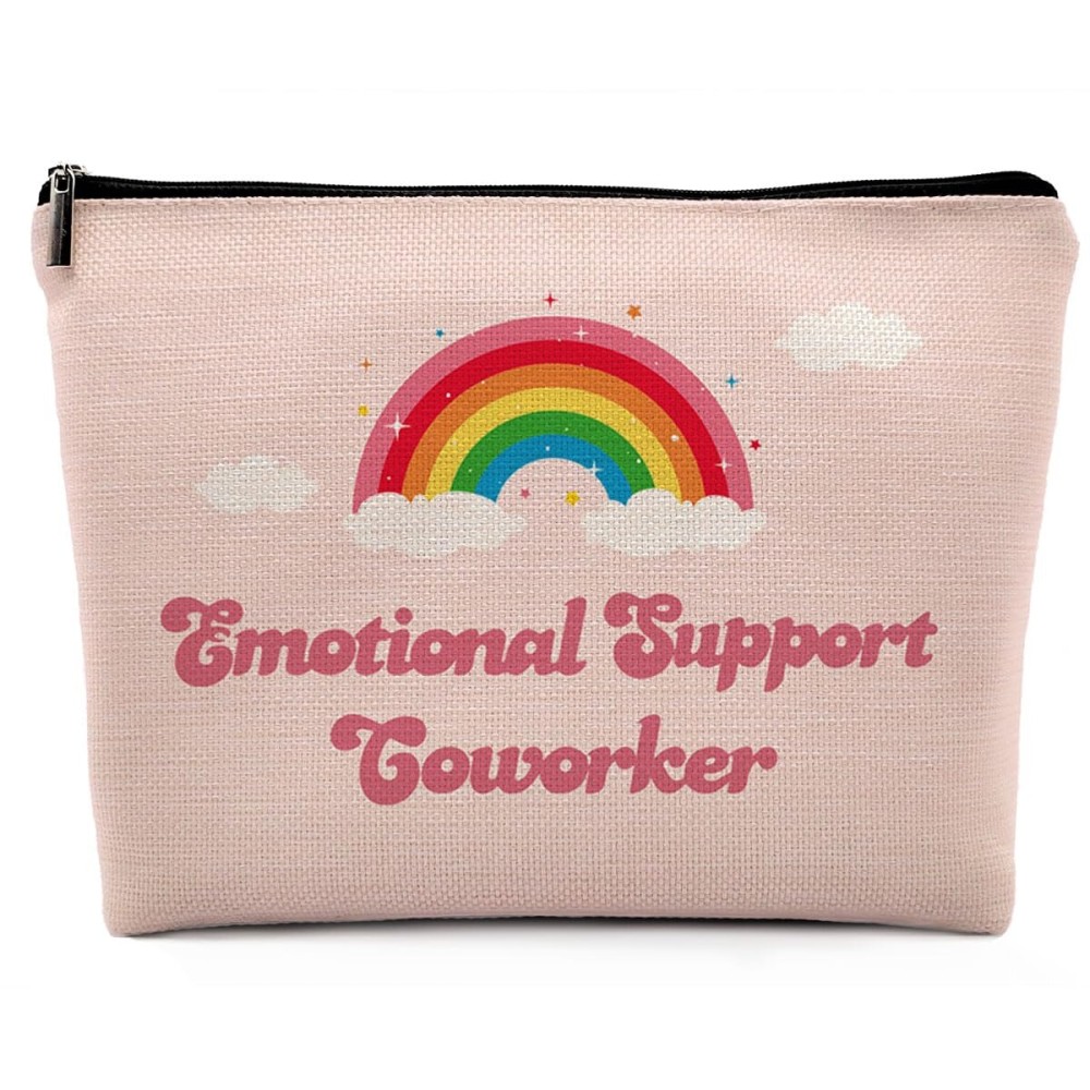 Dwept Emotional Support Coworker Makeup Bag, Employee Appreciation Gifts, Coworkers Gifts for Women Colleagues Pink Cosmetic Bag for Purse, Farewell Gonging Away Gifts for Work Friends Beauty Bag Dwept Emotional Support Coworker Makeup Bag, Employee Appreciation Gifts, Coworkers Gifts for Women Colleagues Pink Cosmetic Bag for Purse, Farewell Gonging Away Gifts for Work Friends Beauty Bag