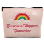 Dwept Emotional Support Coworker Makeup Bag, Employee Appreciation Gifts, Coworkers Gifts for Women Colleagues Pink Cosmetic Bag for Purse, Farewell Gonging Away Gifts for Work Friends Beauty Bag