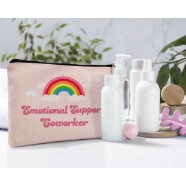 Dwept Emotional Support Coworker Makeup Bag, Employee Appreciation Gifts, Coworkers Gifts for Women Colleagues Pink Cosmetic Bag for Purse, Farewell Gonging Away Gifts for Work Friends Beauty Bag Dwept Emotional Support Coworker Makeup Bag, Employee Appreciation Gifts, Coworkers Gifts for Women Colleagues Pink Cosmetic Bag for Purse, Farewell Gonging Away Gifts for Work Friends Beauty Bag