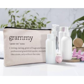 Dwept Grammy Definition Cosmetic Bag, Gifts for Grammy Grandmother from Grandchildren Grandkids, Mothers Day Birthday Gift for Grandma Nana Gigi Makeup Bag for Purse, Grammy Travel Toiletry Bag