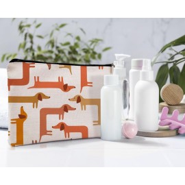 Dwept Dachshund Cosmetic Bag - Funny Dog Mom Gifts, Wiener Dog Travel Toiletry Bag